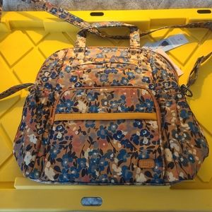 Lug RFID Convertible Tote-Canter model. 10.5"x 12.5"x5". Color Wildflower Amber